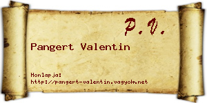 Pangert Valentin névjegykártya